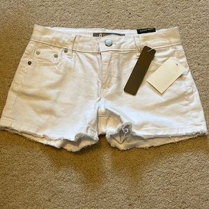 White jean shorts